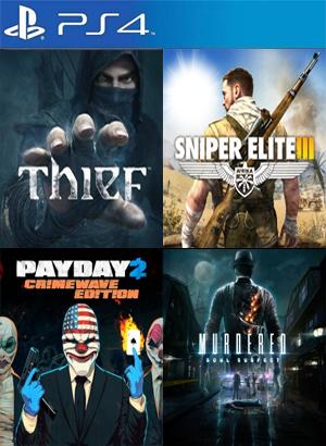 Pack juegos acción ps4 colección 2 cuenta Primaria thief sniper 3 pay day 2 murderer
